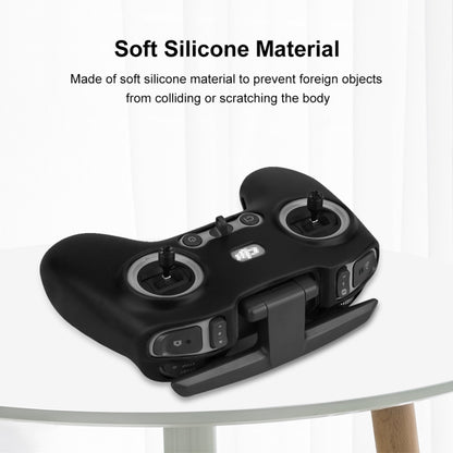For DJI FPV Combo Remote Control PULUZ Silicone Protective Case with Neck Strap(Black) -  by PULUZ | Online Shopping South Africa | PMC Jewellery