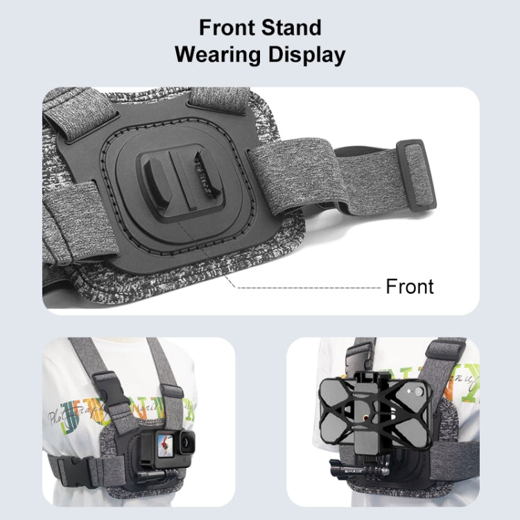 PULUZ Adjustable Body Mount Belt Chest Strap with J Hook Mount & Long Screw & Phone Clamp - Chest Belt by PULUZ | Online Shopping South Africa | PMC Jewellery