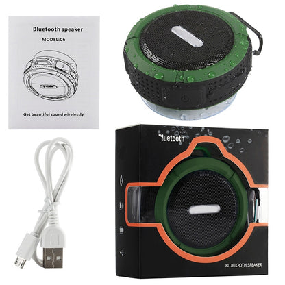 C6 Outdoor Waterproof Bluetooth Speaker with Suction, Support Hands-free Calling(Green) - Waterproof Speaker by PMC Jewellery | Online Shopping South Africa | PMC Jewellery