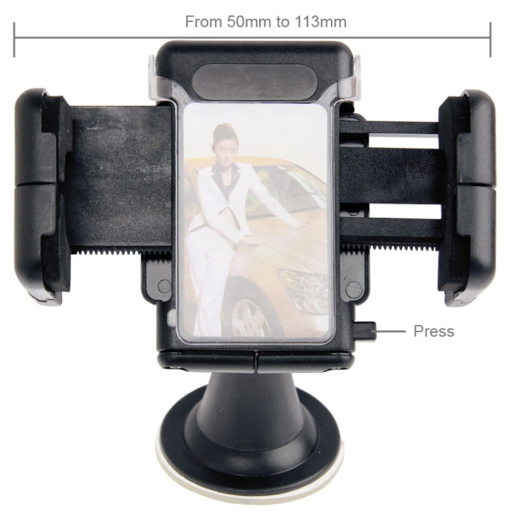 Universal 360 Degree Rotation Suction Cup Car Holder / Desktop Stand, For iPhone, Galaxy, Sony, Lenovo, HTC, Huawei, and other Smartphones of Width: 5.1cm- 10.5cm(Black) - Car Holders by PMC Jewellery | Online Shopping South Africa | PMC Jewellery