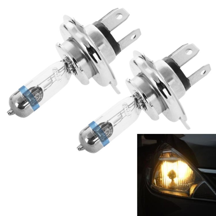 2 PCS H4 12V 60/55W P43T / 4300K / 2100lm Xenon Car Headlight Bulbs, Warm White - Halogen Lights by PMC Jewellery | Online Shopping South Africa | PMC Jewellery