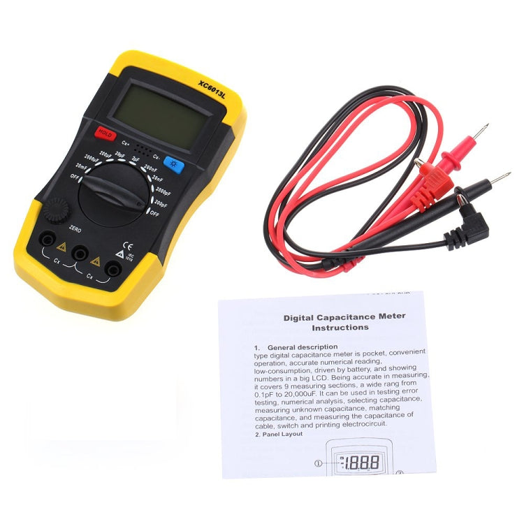 Capacitor Capacitance Meter Tester 6013 XC6013L(Yellow) - Digital Multimeter by PMC Jewellery | Online Shopping South Africa | PMC Jewellery