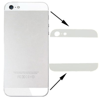 OEM Version Back Cover Top & Bottom Glass Lens for iPhone 5(White) - iPhone 5 Parts by PMC Jewellery | Online Shopping South Africa | PMC Jewellery