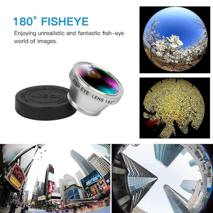 3 in 1 Photo Lens Kits (180 Degree Fisheye Lens + Super Wide Lens + Macro Lens), For iPhone, Galaxy, Sony, Lenovo, HTC, Huawei, Google, LG, Xiaomi, other Smartphones(Silver) - Combination Lens by PMC Jewellery | Online Shopping South Africa | PMC Jewellery