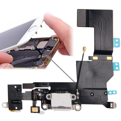 Original Version Tail Connector Charger Flex Cable + Headphone Audio Jack Ribbon Flex Cable for iPhone 5S(White) - iPhone 5 Parts by PMC Jewellery | Online Shopping South Africa | PMC Jewellery