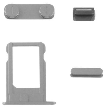 Full Housing Alloy  Back Cover with Mute Button + Power Button + Volume Button + Nano SIM Card Tray for iPhone 5S(Grey) - iPhone 5 Parts by PMC Jewellery | Online Shopping South Africa | PMC Jewellery