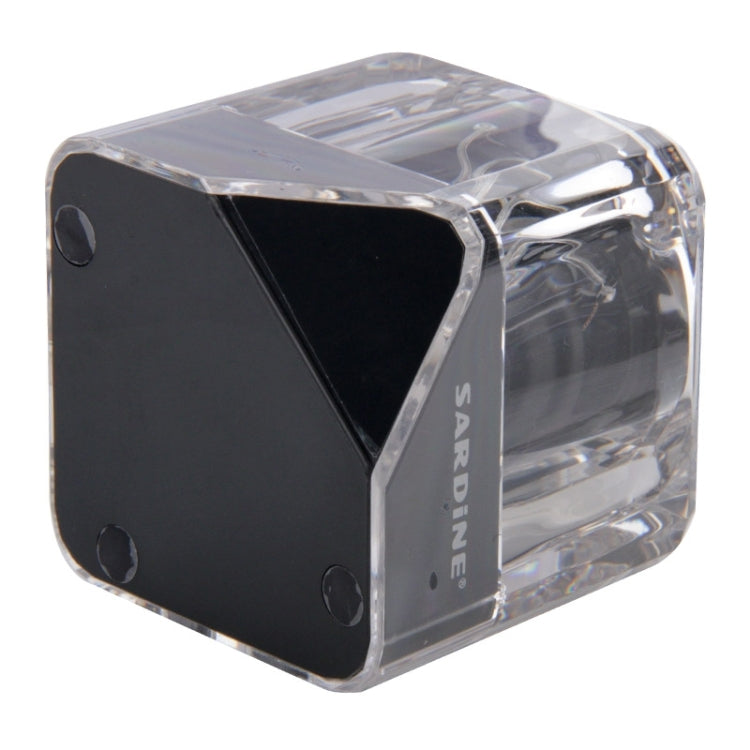 SARDiNE B5 TWS Crystal Case Bluetooth Speaker with Mic & LED Light(Black) - Desktop Speaker by SARDiNE | Online Shopping South Africa | PMC Jewellery