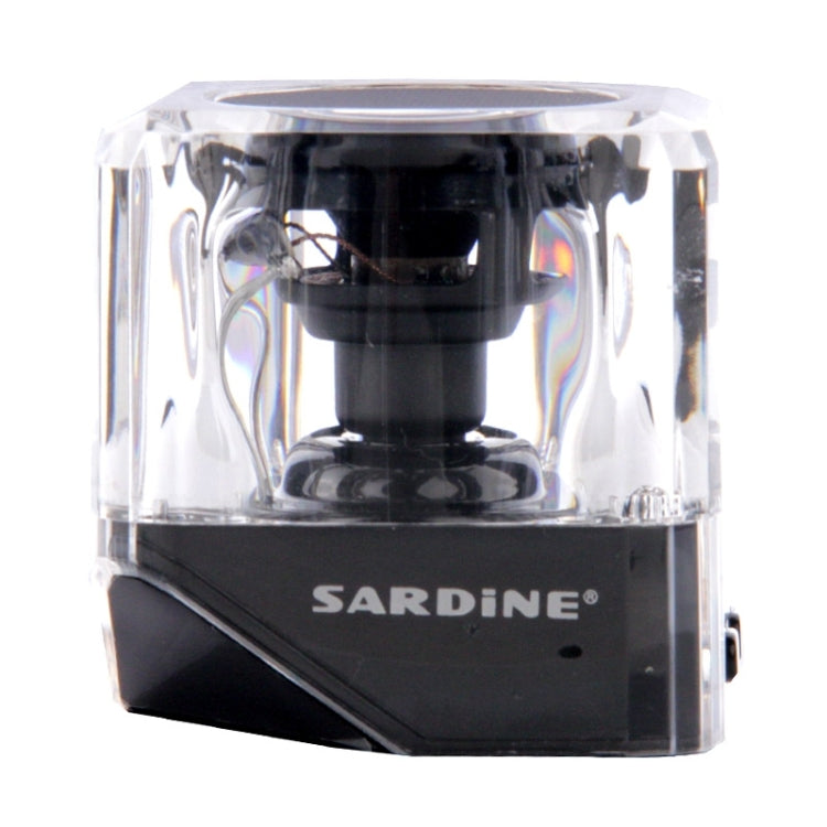 SARDiNE B5 TWS Crystal Case Bluetooth Speaker with Mic & LED Light(Black) - Desktop Speaker by SARDiNE | Online Shopping South Africa | PMC Jewellery