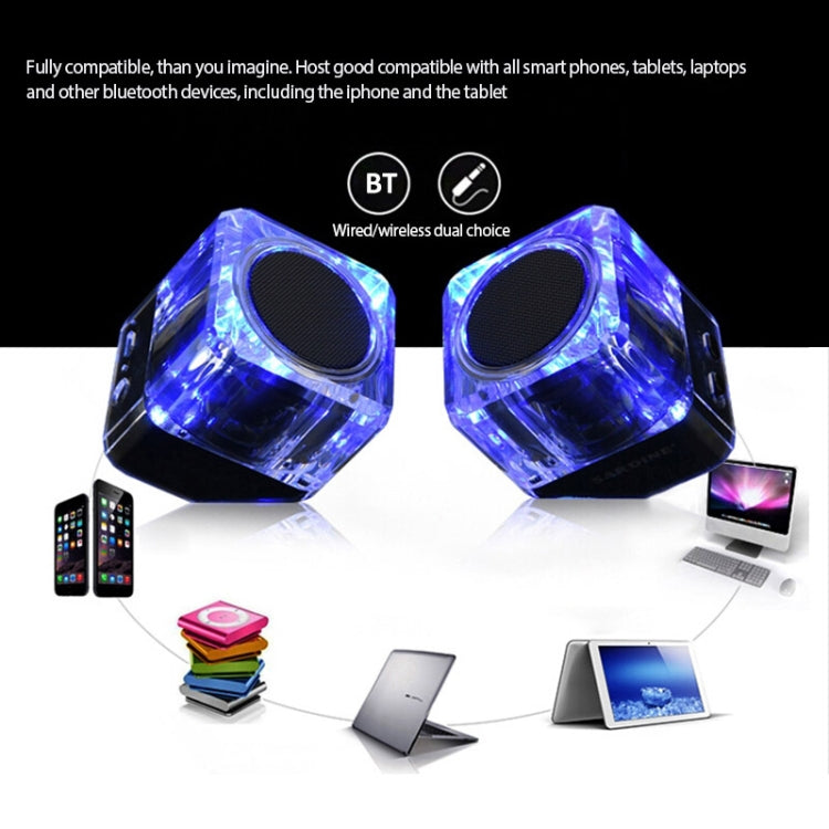 SARDiNE B5 TWS Crystal Case Bluetooth Speaker with Mic & LED Light(White) - Desktop Speaker by SARDiNE | Online Shopping South Africa | PMC Jewellery