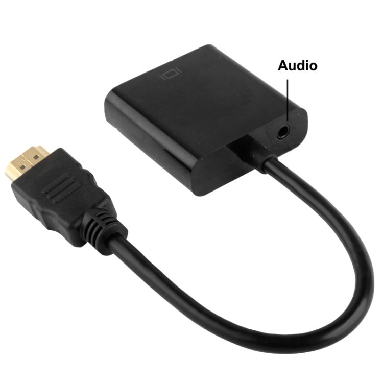 24cm Full HD 1080P HDMI to VGA + Audio Output Cable for Computer / DVD / Digital Set-top Box / Laptop / Mobile Phone / Media Player(Black) - Cable by PMC Jewellery | Online Shopping South Africa | PMC Jewellery