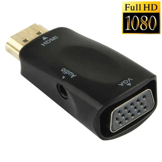 Full HD 1080P HDMI to VGA and Audio Adapter for HDTV / Monitor / Projector(Black) - Adapter by PMC Jewellery | Online Shopping South Africa | PMC Jewellery