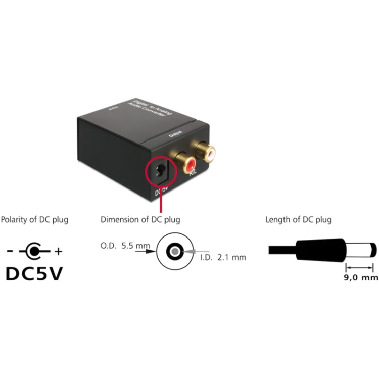 Digital Optical Coaxial Toslink to Analog RCA Audio Converter(Black) - RCA Adapter by PMC Jewellery | Online Shopping South Africa | PMC Jewellery