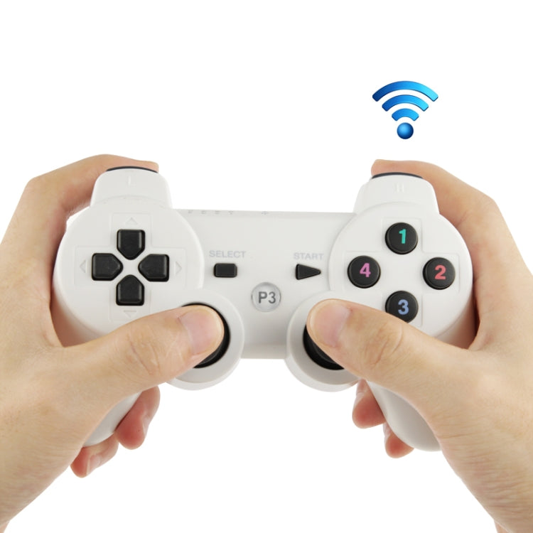 Double Shock III Wireless Controller, Manette Sans Fil Double Shock III for Sony PS3, Has Vibration Action(with logo)(White) - Gamepads by PMC Jewellery | Online Shopping South Africa | PMC Jewellery