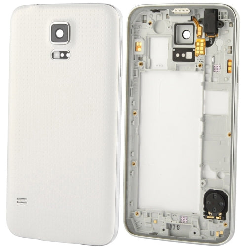 For Galaxy S5 / G900 OEM Version LCD Middle Board (Dual Card Version) with Button Cable & Back Cover ,  (White) - Back Cover by PMC Jewellery | Online Shopping South Africa | PMC Jewellery