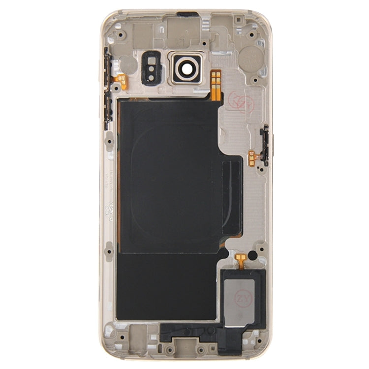 For Galaxy S6 Edge / G925 Full Housing Cover (Back Plate Housing Camera Lens Panel + Battery Back Cover ) (Gold) - Back Cover by PMC Jewellery | Online Shopping South Africa | PMC Jewellery