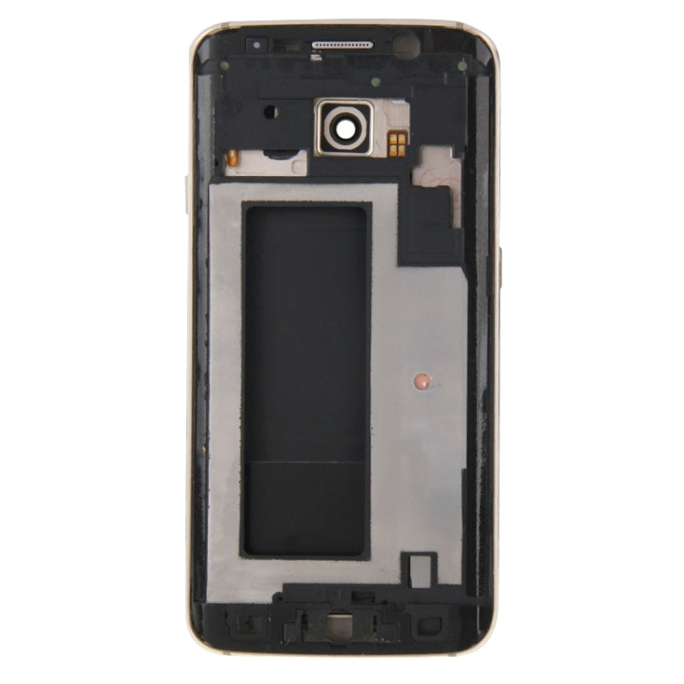 For Galaxy S6 Edge / G925 Full Housing Cover (Front Housing LCD Frame Bezel Plate + Back Plate Housing Camera Lens Panel + Battery Back Cover ) (Gold) - Back Cover by PMC Jewellery | Online Shopping South Africa | PMC Jewellery