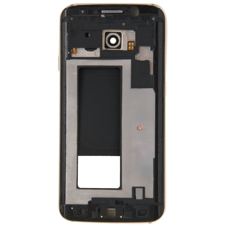 For Galaxy S6 Edge / G925 Full Housing Cover (Front Housing LCD Frame Bezel Plate + Back Plate Housing Camera Lens Panel ) (Gold) - Frame Bezel Plate by PMC Jewellery | Online Shopping South Africa | PMC Jewellery