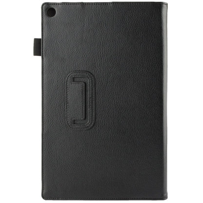 Litchi Texture Leather Case with Holder for Sony Xperia Tablet Z2 10.1(Black) - Sony by PMC Jewellery | Online Shopping South Africa | PMC Jewellery