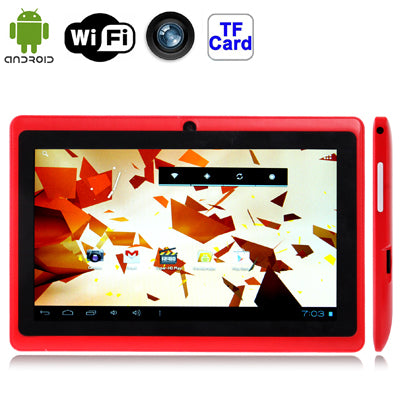 7.0 inch Tablet PC, 512MB+4GB, Android 4.2.2, 360 Degrees Menu Rotation, Allwinner A33 Quad-core, Bluetooth, WiFi(Red) - 7.0-8.0 inch by PMC Jewellery | Online Shopping South Africa | PMC Jewellery