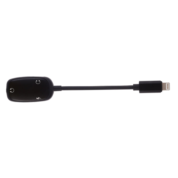 8 Pin to 8 Pin Charging Interface + 8 Pin Earphone Interface + 3.5mm Audio Interface Earphone Adapter(Black) - Earphone Adapter by PMC Jewellery | Online Shopping South Africa | PMC Jewellery