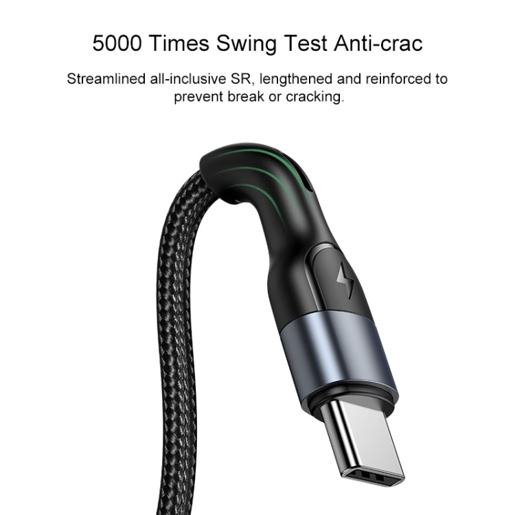 USAMS US-SJ450 U55 2A Micro USB Aluminum Alloy Weave Charging Cable, Length:1m(Black) - Micro USB Cable by USAMS | Online Shopping South Africa | PMC Jewellery