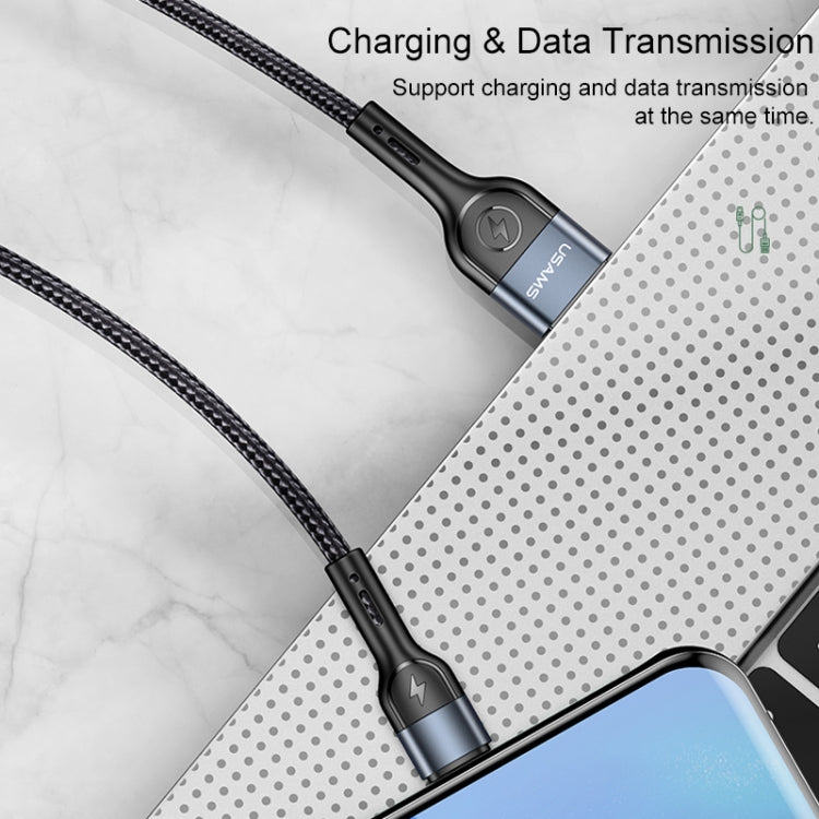 USAMS US-SJ449 U55 2A Type-C / USB-C Aluminum Alloy Weave Charging Cable, Length:1m (Green) - USB-C & Type-C Cable by USAMS | Online Shopping South Africa | PMC Jewellery