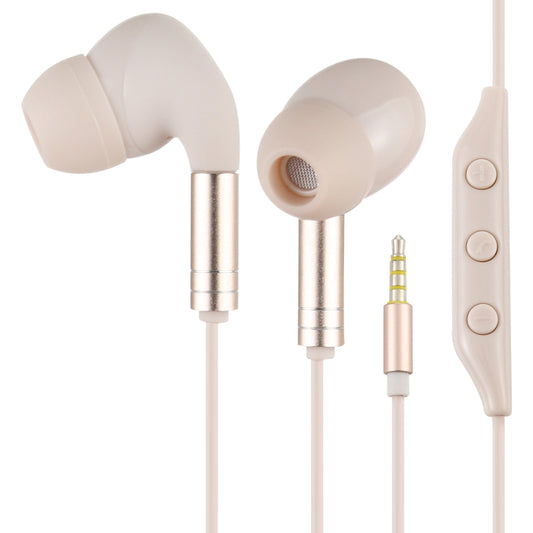 520 3.5mm Plug In-ear Wired Wire-control Earphone with Silicone Earplugs, Cable Length: 1.2m(Apricot) - Normal Style Earphone by PMC Jewellery | Online Shopping South Africa | PMC Jewellery