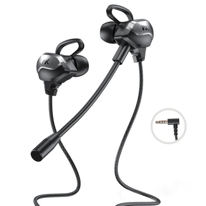 WK ET-Y30 ET Series 3.5mm Elbow In-ear Wired Wire-control Gaming Earphone with Microphone (Black) - Normal Style Earphone by WK | Online Shopping South Africa | PMC Jewellery