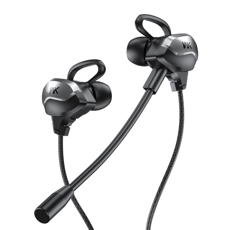 WK ET-Y30 ET Series 3.5mm Elbow In-ear Wired Wire-control Gaming Earphone with Microphone (Black) - Normal Style Earphone by WK | Online Shopping South Africa | PMC Jewellery