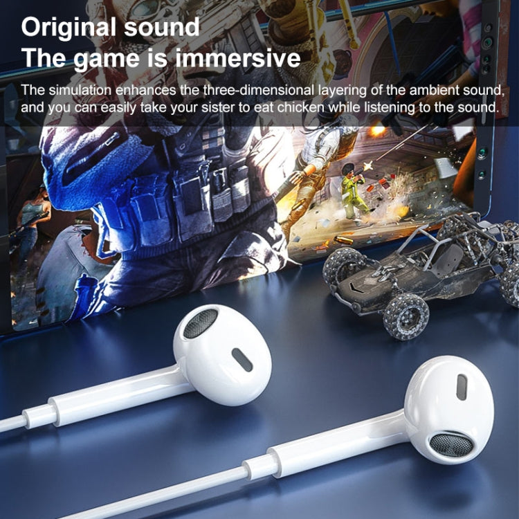 WK YA09 SHQ Series 3.5mm Music Semi-in-ear Wired Earphone (White) - In Ear Wired Earphone by WK | Online Shopping South Africa | PMC Jewellery