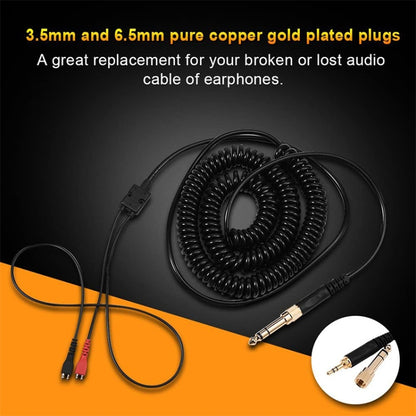 ZS0095 For Sennheiser HD25 / HD560 / HD540 / HD430 / HD250 Earphone Spring Cable, Cable Length: 1.5m-5m - Headset Accessories by PMC Jewellery | Online Shopping South Africa | PMC Jewellery