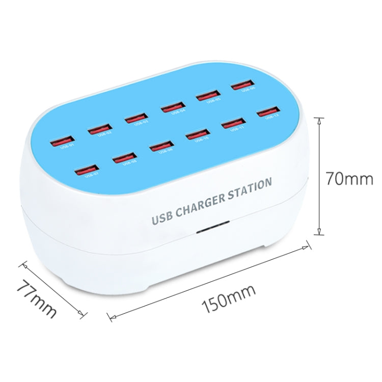 830-12 120W 12 USB Ports Multifunction Smart Charger Station AC100-240V, US Plug(White) - Multifunction Charger by PMC Jewellery | Online Shopping South Africa | PMC Jewellery