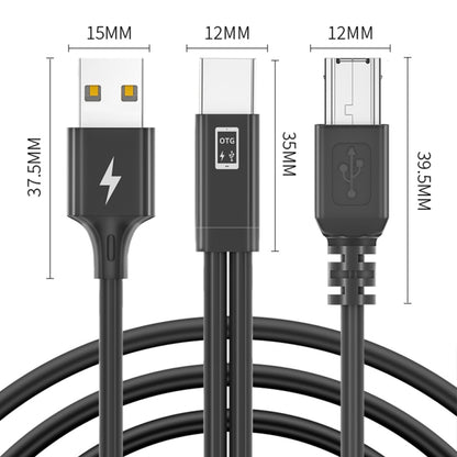 1m USB-C / Type-C to MIDI + USB Sound Card Audio Connection Sync Charging Cable(Black) - Video & Audio Cable by PMC Jewellery | Online Shopping South Africa | PMC Jewellery