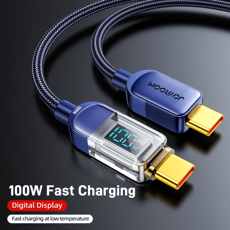 JOYROOM S-CC100A4 100W USB-C / Type-C to USB-C / Type-C Digital Display Fast Charging Data Cable, Cable Length:1.2m (Blue) - USB-C & Type-C Cable by JOYROOM | Online Shopping South Africa | PMC Jewellery