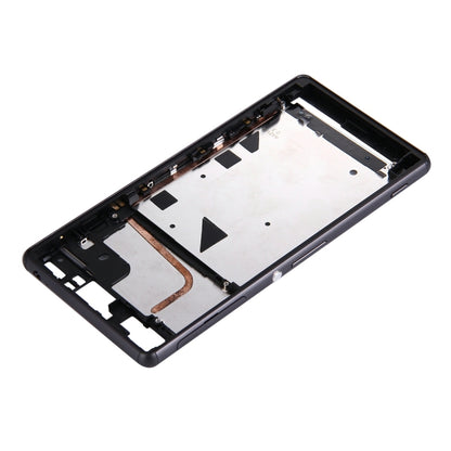 Single SIM Front Housing LCD Frame Bezel for Sony Xperia Z3(Black) - Frame Bezel Plate by PMC Jewellery | Online Shopping South Africa | PMC Jewellery