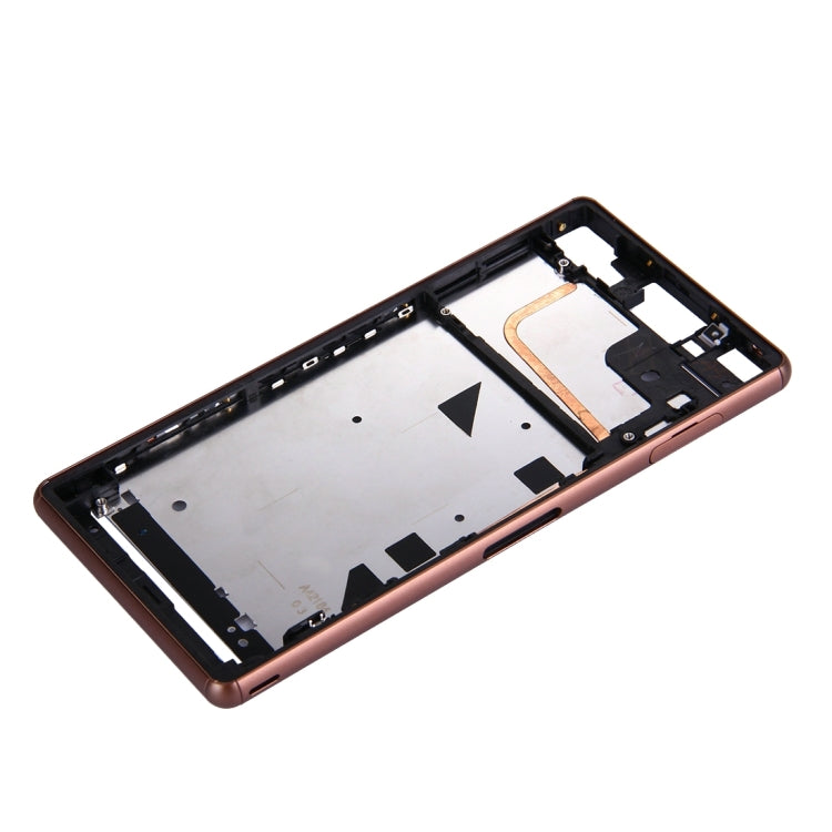 Single SIM Front Housing LCD Frame Bezel for Sony Xperia Z3(Brown) - Frame Bezel Plate by PMC Jewellery | Online Shopping South Africa | PMC Jewellery