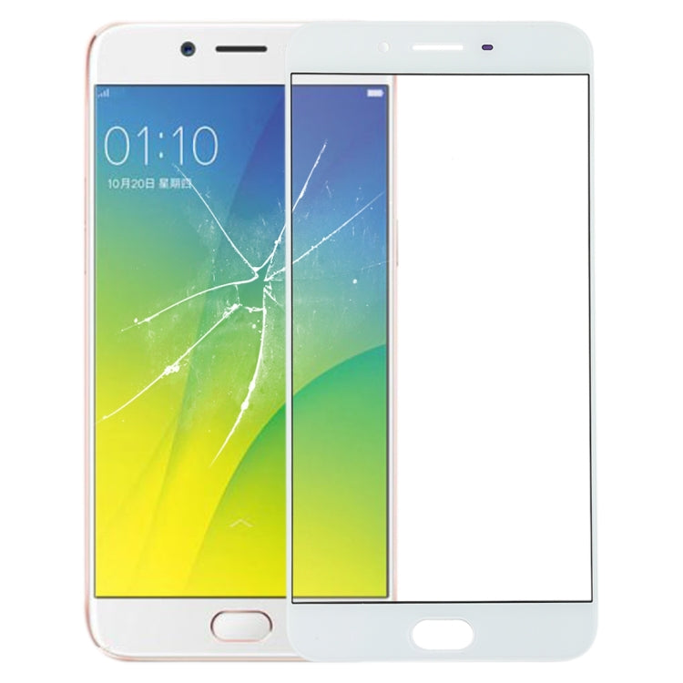 For OPPO R9s Plus Front Screen Outer Glass Lens (White) - Outer Glass Lens by PMC Jewellery | Online Shopping South Africa | PMC Jewellery