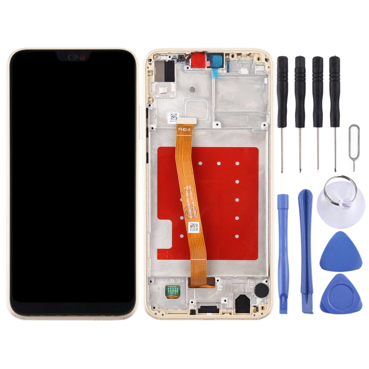 LCD Screen and Digitizer Full Assembly with Frame for Huawei P20 Lite / Nova 3e(Gold) - LCD Screen by PMC Jewellery | Online Shopping South Africa | PMC Jewellery