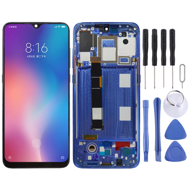 Original AMOLED LCD Screen for Xiaomi Mi 9 Digitizer Full Assembly with Frame(Blue) - LCD Screen by PMC Jewellery | Online Shopping South Africa | PMC Jewellery