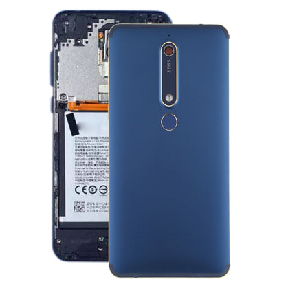 Battery Back Cover with Camera Lens & Side Keys & Fingerprint Sensor for Nokia 6.1 / 6 (2018) / 6 (2nd Gen)(Blue) - Back Cover by PMC Jewellery | Online Shopping South Africa | PMC Jewellery