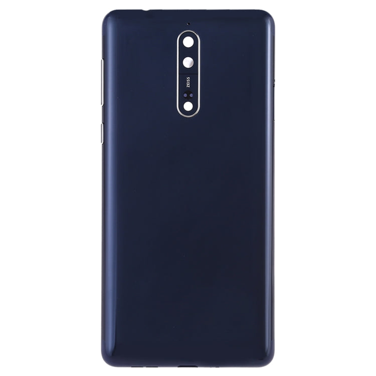 Battery Back Cover with Camera Lens & Side Keys for Nokia 8(Blue) - Back Cover by PMC Jewellery | Online Shopping South Africa | PMC Jewellery