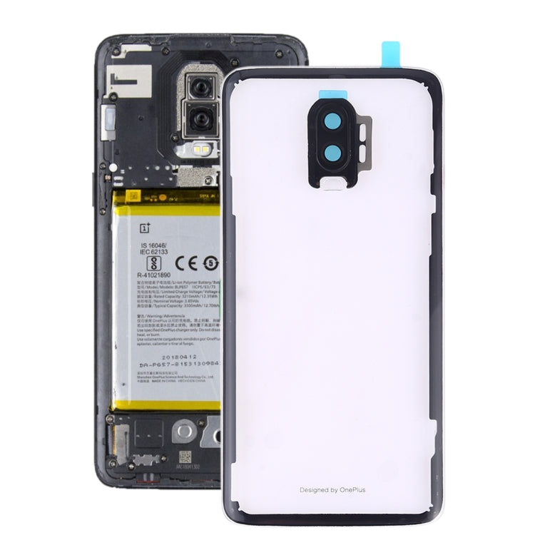 For OnePlus 6T Battery Back Cover with Camera Lens (Transparent) - Back Cover by PMC Jewellery | Online Shopping South Africa | PMC Jewellery