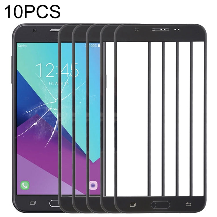 For Samsung Galaxy J7 V / J727V / J727P 10pcs Front Screen Outer Glass Lens (Black) - Outer Glass Lens by PMC Jewellery | Online Shopping South Africa | PMC Jewellery