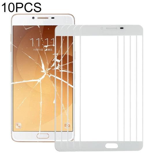 For Samsung Galaxy C9 Pro / C900 10pcs Front Screen Outer Glass Lens (White) - Outer Glass Lens by PMC Jewellery | Online Shopping South Africa | PMC Jewellery