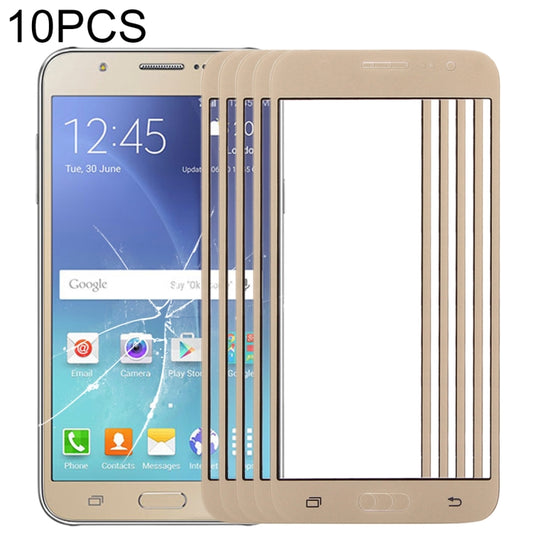 For Samsung Galaxy J5 / J500 10pcs Front Screen Outer Glass Lens (Gold) - Outer Glass Lens by PMC Jewellery | Online Shopping South Africa | PMC Jewellery