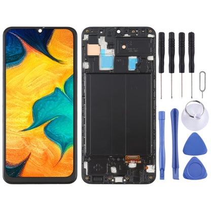 OLED LCD Screen for Samsung Galaxy A30 SM-A305 Digitizer Full Assembly with Frame (Black) - LCD Screen by PMC Jewellery | Online Shopping South Africa | PMC Jewellery