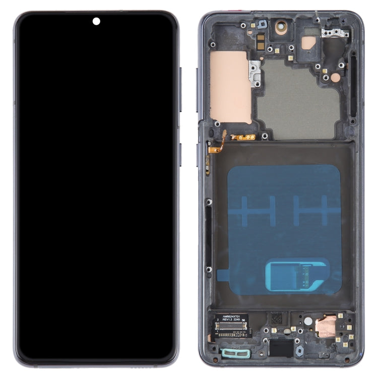 OLED Material LCD Screen for Samsung Galaxy S21 5G SM-G991B Digitizer Full Assembly With Frame (Black) - LCD Screen by PMC Jewellery | Online Shopping South Africa | PMC Jewellery