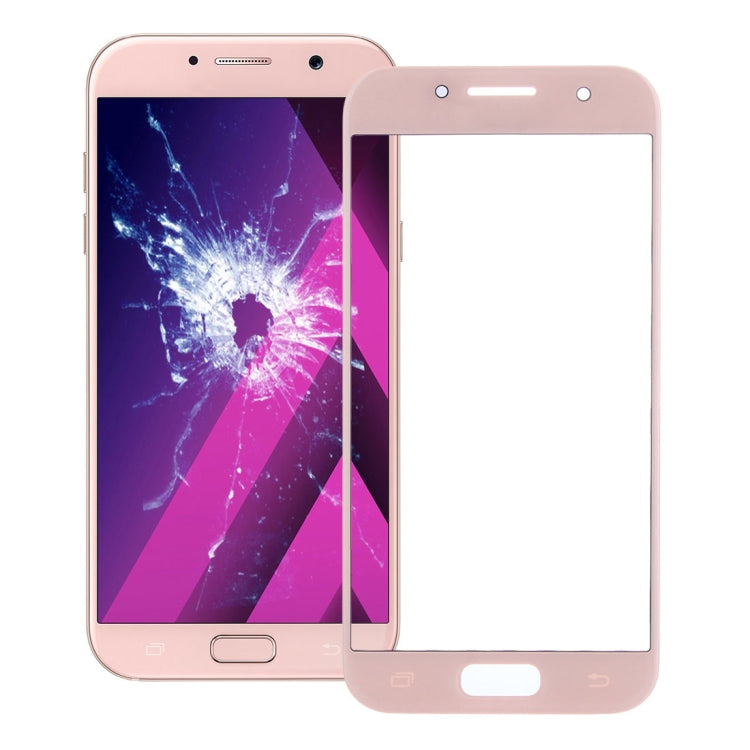 For Galaxy A5 (2017) / A520  Front Screen Outer Glass Lens (Pink) - Outer Glass Lens by PMC Jewellery | Online Shopping South Africa | PMC Jewellery