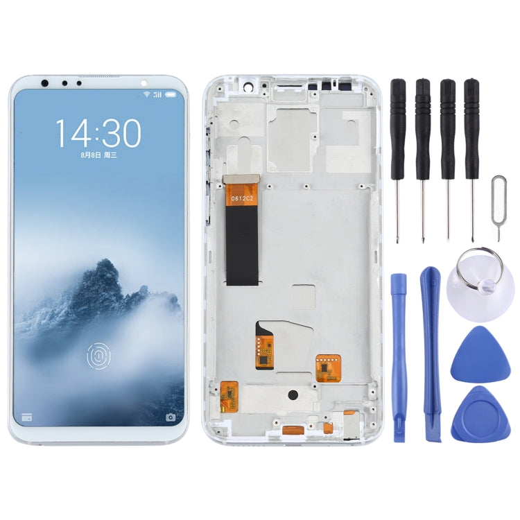 TFT LCD Screen for Meizu 16th Digitizer Full Assembly with Frame, Not Supporting Fingerprint Identification(White) - LCD Screen by PMC Jewellery | Online Shopping South Africa | PMC Jewellery