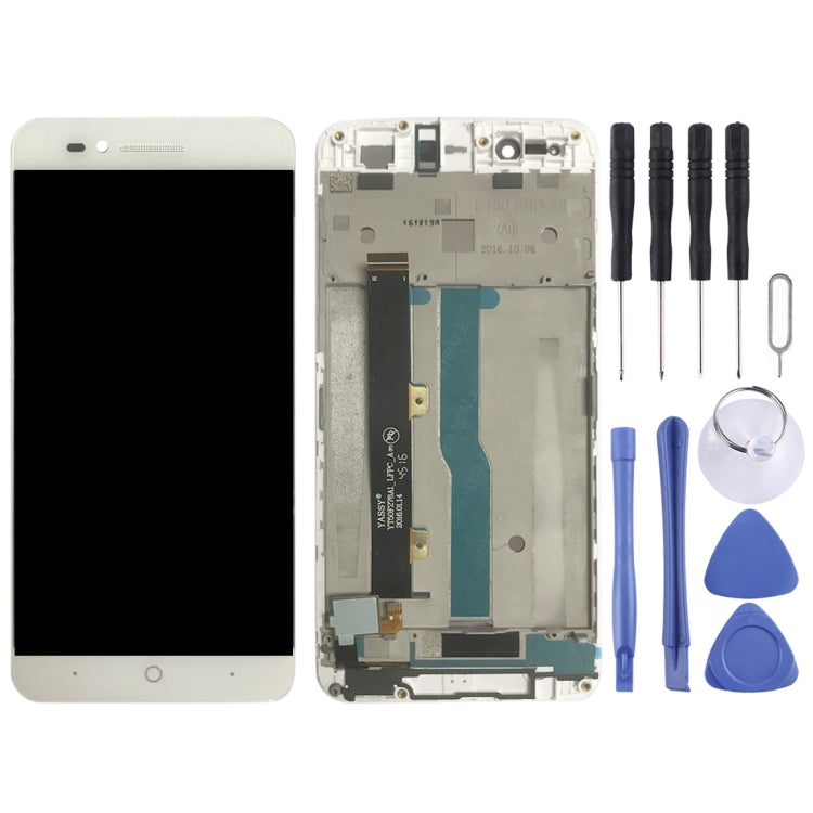 OEM LCD Screen for ZTE Blade A610 / A610C / A612  Digitizer Full Assembly with Frame（White) - For ZTE by PMC Jewellery | Online Shopping South Africa | PMC Jewellery